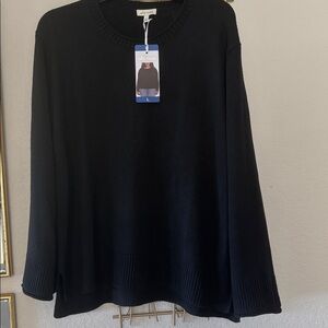 Ella Moss soft knit black long sleeved sweater..comfort fit